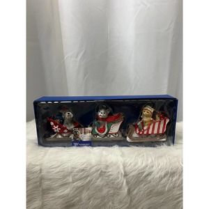 Set of 3 Holiday Pets Christmas Tree Ornaments